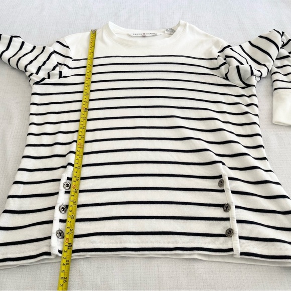 Kate Middleton style, Tommy Hilfiger Striped White & Black, Long Sleeve Size XL - Picture 6 of 9